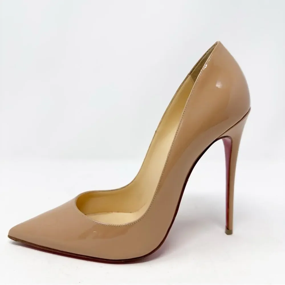 Christian Louboutin So Kate Patent Leather Pointed Toe Heels Womens Size EU 38.5